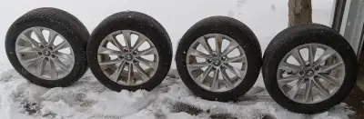 245 50 18 Michelin X-ice Winter Tires (3 fairly good tires but 1 IS DEFECTIVE) on 4 good BMW RIMS. C...
