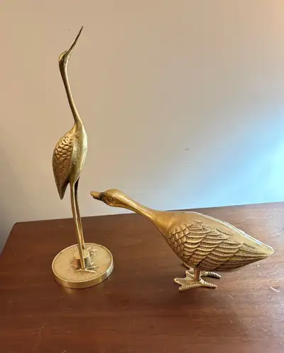 BRASS PAIR OF HERONS MADE IN CEROA SPAIN, View more