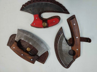 Damascus Eskimo Leather Knives