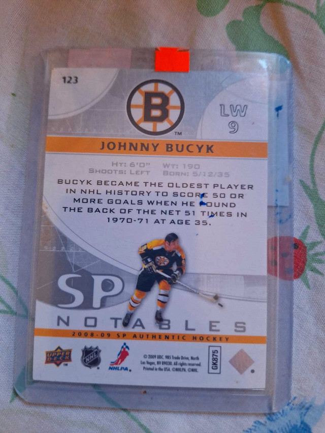 Limited edition Johnny bucyk SP notable hockey card  in Arts & Collectibles in Truro - Image 2