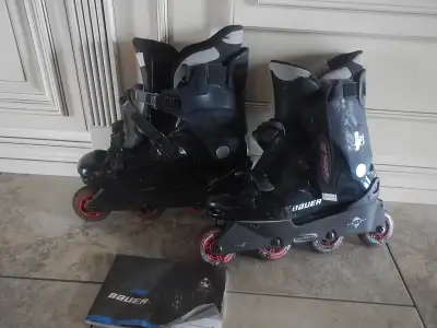 Patins à roues alignées Patins à roulettes de qualité, marque Bauer D75. Valaient plus de 300.00$ po...