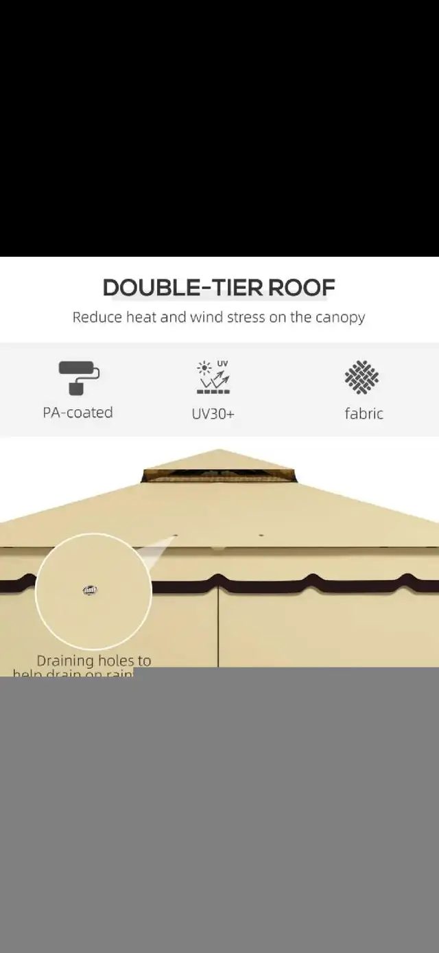 10' x 12' Double Roof Patio Gazebo Canopy, Outdoor Gazebo in Patio & Garden Furniture in Markham / York Region - Image 5