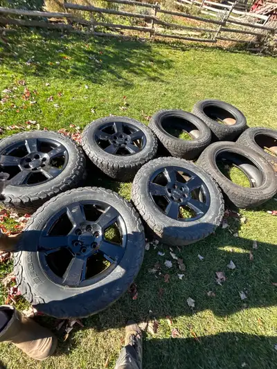 275/65/R20. Two sets of tires; ones on the rims are BFGs, passed inspection. Other set has more trea...