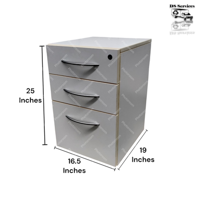 Office 3 Drawer Ped Cabinet Work Organizer Furniture White K8376, View more