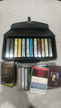Lot of Vintage Cassette Tapes with Carrying Box