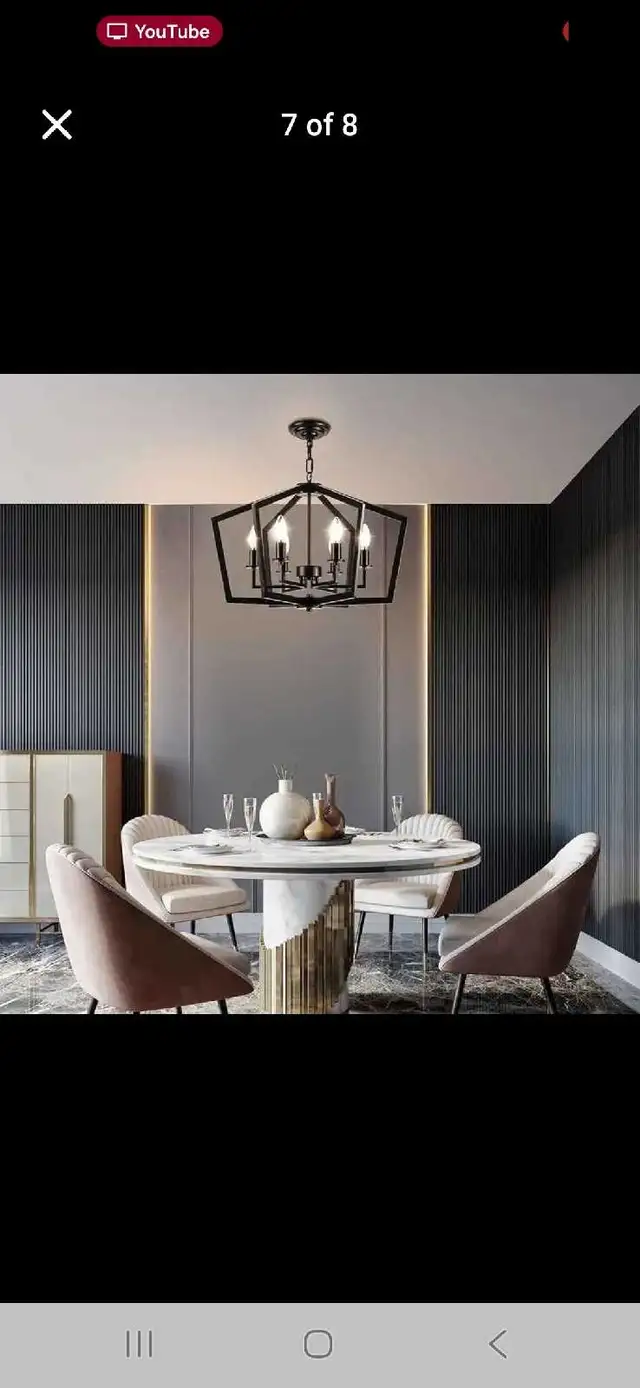 Farmhouse Black Metal Chandelier – 6-Light Adjustable Hanging Fi in Indoor Lighting & Fans in City of Montréal - Image 8