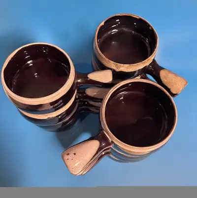 Vintage Japanese Stoneware Soup Bowls — Set of 12 ( 6 Lids ), View more