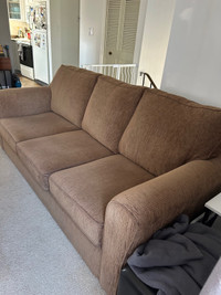 Good condition brown couch & love seat (set) - obo