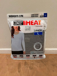 Brand New Womens 32 Degree Heat 2 Pack of Thermal Shirts Size L