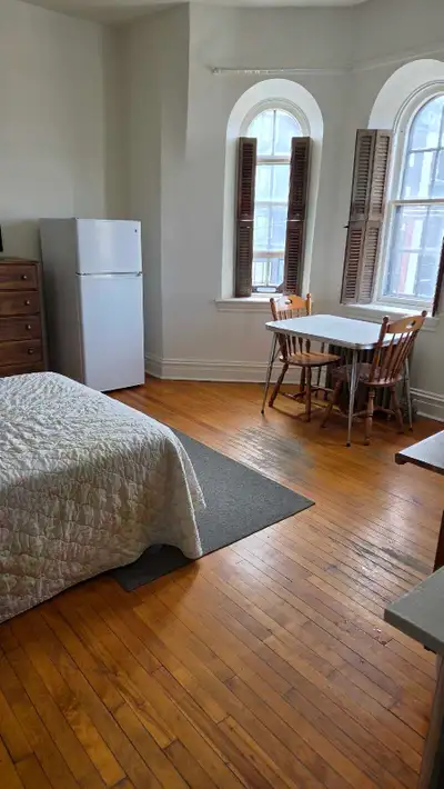 Large room. Furnished. Central. No Wifi. Shared bathroom. Quiet bldg. Non smoking room.