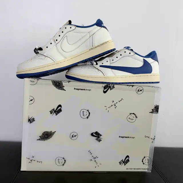 Jordan 1 Retro Low SP Fragment x Travis Scott Sail Military Blue in Men's Shoes in Mississauga / Peel Region - Image 5