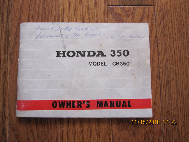 1970Honda CB 350 Owners Manual dans Autre  à Sarnia