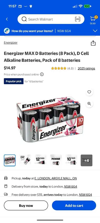 Energizer MAX D Batteries (8 Pack), View more