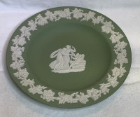 Vintage Sage Green Wedgewood Jasperware 4.5” Angel Dish, Mint