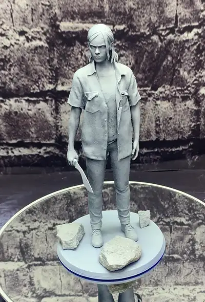 Last of us Ellie statue. 3D printed in solid resin. Statue is paint ready in primer and can be paint...