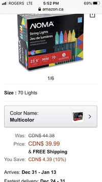 Noma Premium Indoor / Outdoor Multi-Coloured String Light