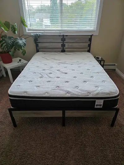 Queen Bed with Mattress – Great Condition!, View more