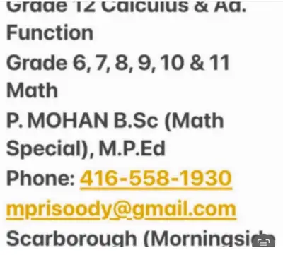 HIGH-SCHOOL-MATH.TUTOR($30/Hr)-4165581930-Scarborough, View more