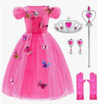 Party Chili Princess Costume - Rose Red, SIZE: 6-7 Years
