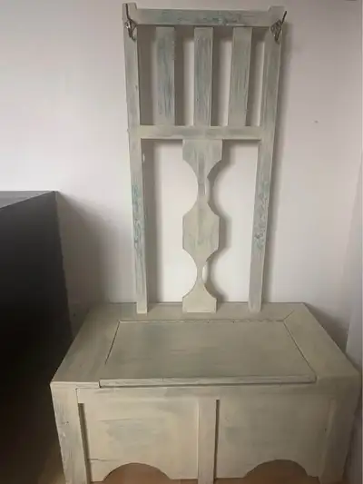 Banc d’entrée avec rangement - Meuble en bois fait à la main, View more