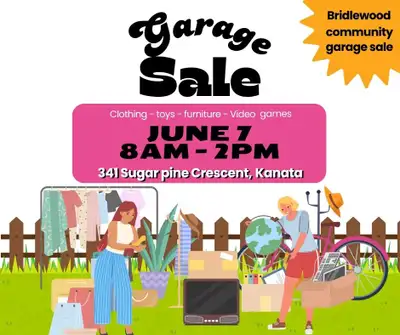 Bridlewood Community Garage Sale. This Saturday June 7th. Lululemon clothes, Toys, new toys, Video g...