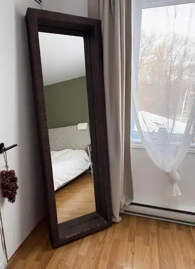 grand miroir osier brun , View more