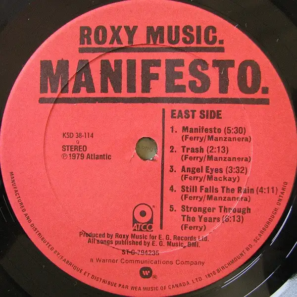 Roxy Music -- Manifesto * VINYLE DISQUE // VINYL RECORd | CDs, DVDs ...