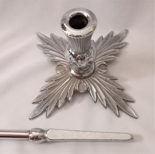 RARE 50s Ianthe Chrome Scottish Thistle 2-Piece Fireplace Poker! in Fireplace & Firewood in London - Image 4