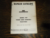 Minneapolis Moline 107 Town and Country Tractors Parts  Catalog