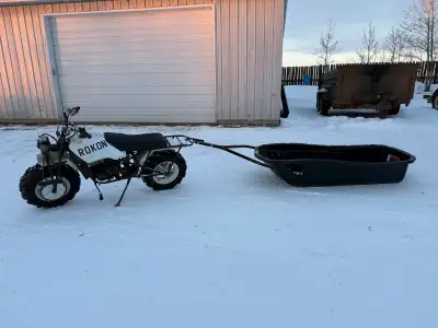 Rokon 2WD Motorcycle. Brand new tires Yamaha GT80 2 Cycle engine 4 speed with manual clutch.