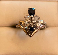 Diamond and  Blue Sapphire ring