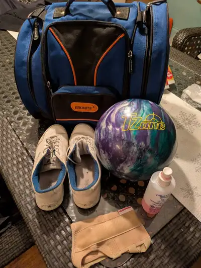 sac boule de quille 10lbs souliers gr 8.5 adapteur de poignet et, View more