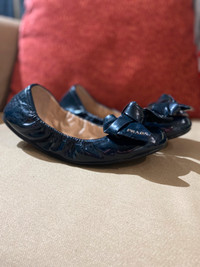 Blue Prada flats size 38 1/2 authentic 