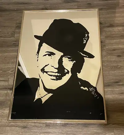 Vintage 1978 Frank Sinatra Silhouette Painted Mirror, View more
