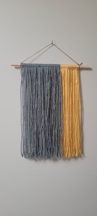 Small gray and yellow macrame 