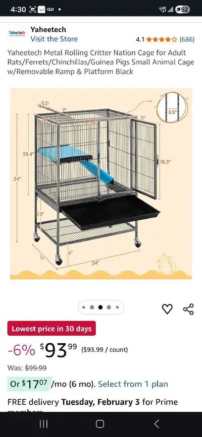 hamster ,bunny or rodent cage , View more