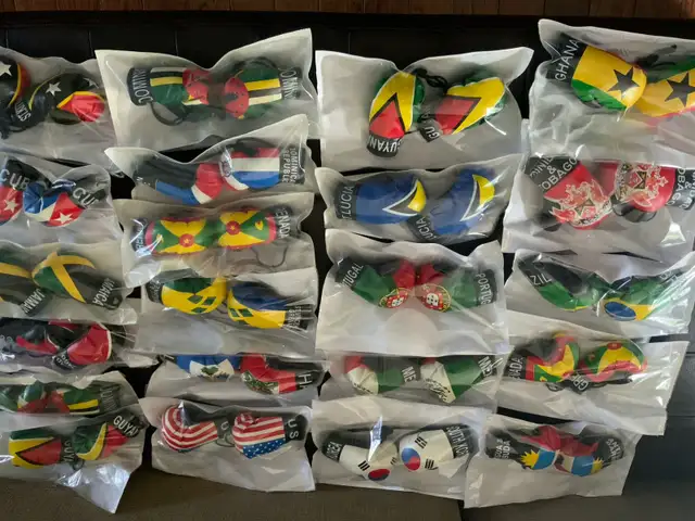 Country Flags Mini Boxing Gloves $10 a pair