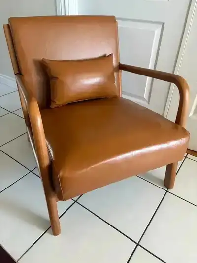 New Chair, brown animal friendly leather, View more