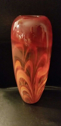 Vase haut en verre souflé, big blown glass vase