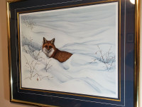 Red Fox lithograph print by Christine Marshall