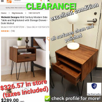 CLEARANCE! Welwick Designs Mid Century ModernTable