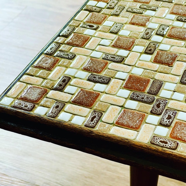 Mid Century Modern Coffee Table with Mosaic Tile Top Coffee Tables St. Catharines
