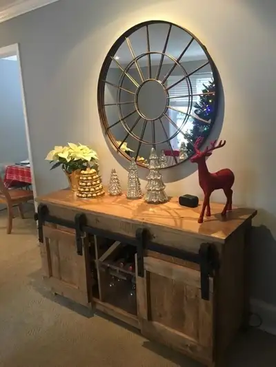 Rustic Barndoor console table - Custom size & colors, View more