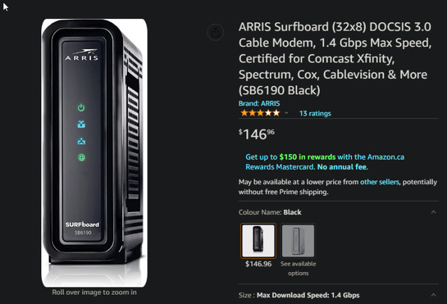 ARRIS Surfboard (32x8) DOCSIS 3.0 Cable Modem in General Electronics in Mississauga / Peel Region - Image 2