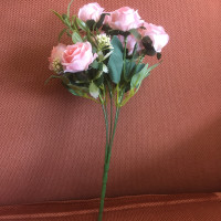 Artificial Rose Flower Mini Bouquet - Light Pink (2x available)