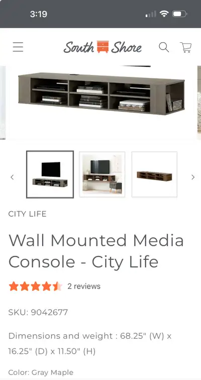 Wall Mounted Media Console, View more