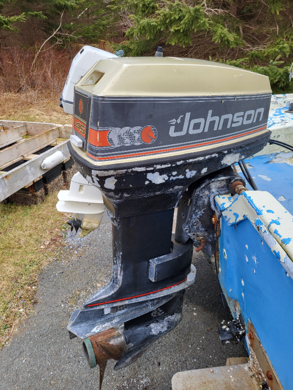 Johnson Commercial 45hp 2 stroke and controls in Boat Parts, Trailers & Accessories in Cole Harbour