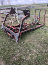 Post pounder jiffy bale handler box scraper head gate