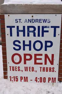 St Andrews Church Thrift Shop 1/2 Price Sale March 12 to 21st