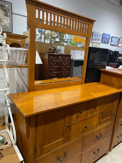 Solid Wood Bedroom Dresser with Mirror, View more